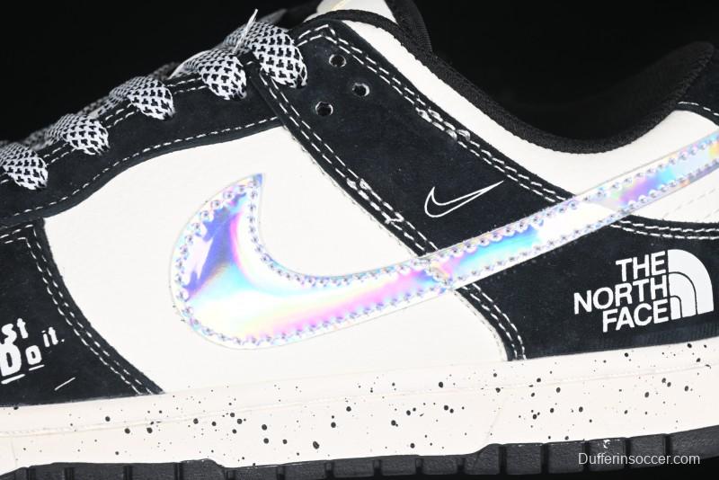 Nike SB Dunk Low The North Face Collaboration Beige Black Iridescent Swoosh Anniversary Custom Low-Top Casual Skate Shoes - DM6868-018