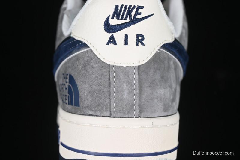 Nike Air Force 1 '07 Low The North Face Collaboration Beige Grey Navy Swoosh Casual Sneakers - XZ6188-975