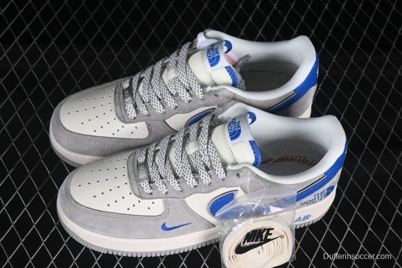 Nike Air Force 1 '07 Low The North Face Collaboration Grey Blue Swoosh Casual Shoes - XZ6188-745