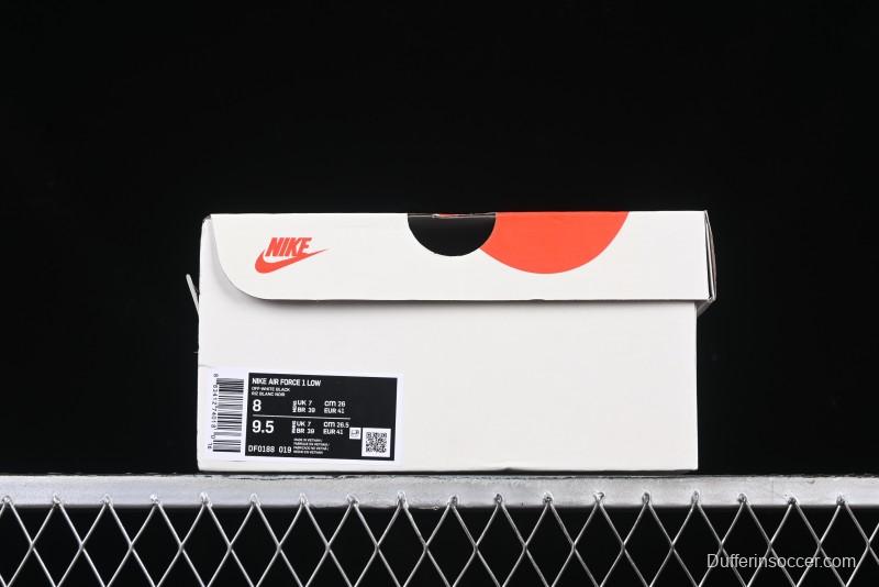 Nike Air Force 1 '07 Low Supreme Collaboration - Beige Black Double Swoosh Casual Sneakers - DF0188-019