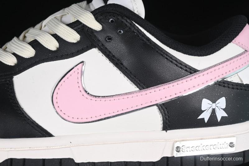Nike SB Dunk Low Butterfly Bow Black White Pink Low-Top Casual Skate Shoes - BP1220-009