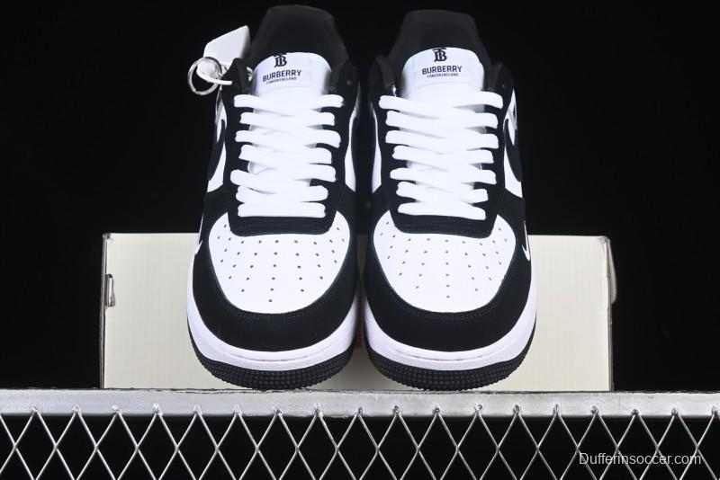 Nike Air Force 1 '07 Low Burberry Collaboration Black White Cow Print Casual Sneakers - DF0188-029