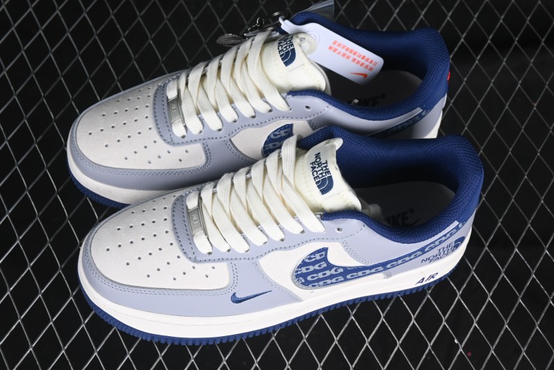 Nike Air Force 1 '07 Low The North Face x CDG Blue Double Swoosh Casual Sneakers - DM6688-019