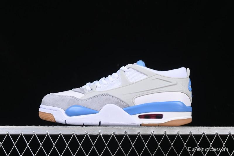 Nike Air Jordan 4 Remastered Retro Sneakers in White Blue - FQ7939-104