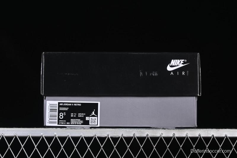 Nike Air Jordan 11 Retro High Top Basketball Shoes in Black/Orange - CT8012-800