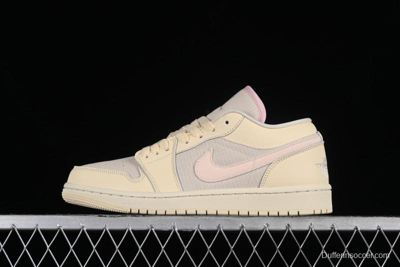 Nike Air Jordan 1 Low AJ1 Khaki Pink Low-Top Lifestyle Basketball Shoes - FQ1925-100