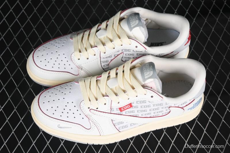 Nike Travis Scott x Fragment Design x Air Jordan 1 Low OG SP AJ1 Low Top Casual Sneakers - AG3702-808