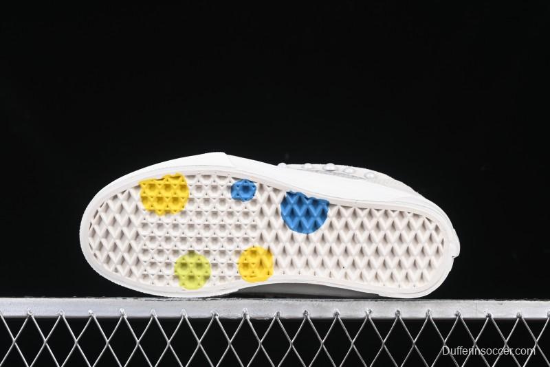 Vans Knu Skool Pearl White Grey Low Top Casual Skate Shoes - VN0007QDBGE