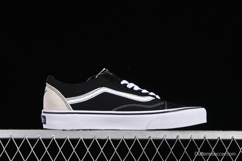 Vans Buzz Old Skool Peace Dove Classic Canvas Patchwork Low-Top Skate Shoes - VN000CR5BPB