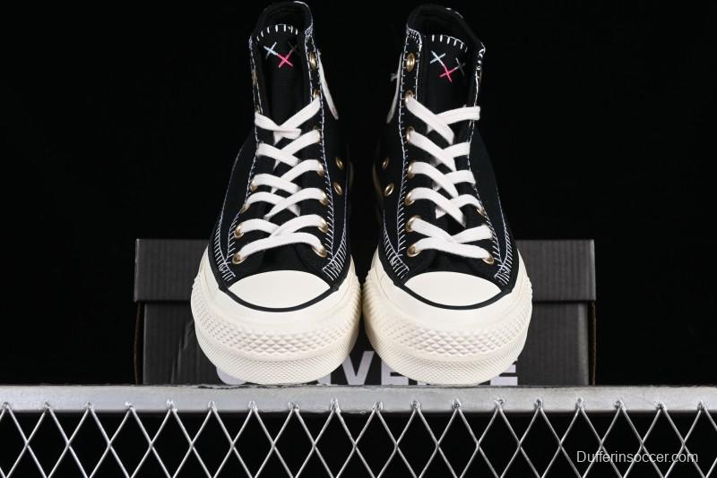 Converse All Star Lift Platform Sneakers with Daisy Stitch Detail - A08731C