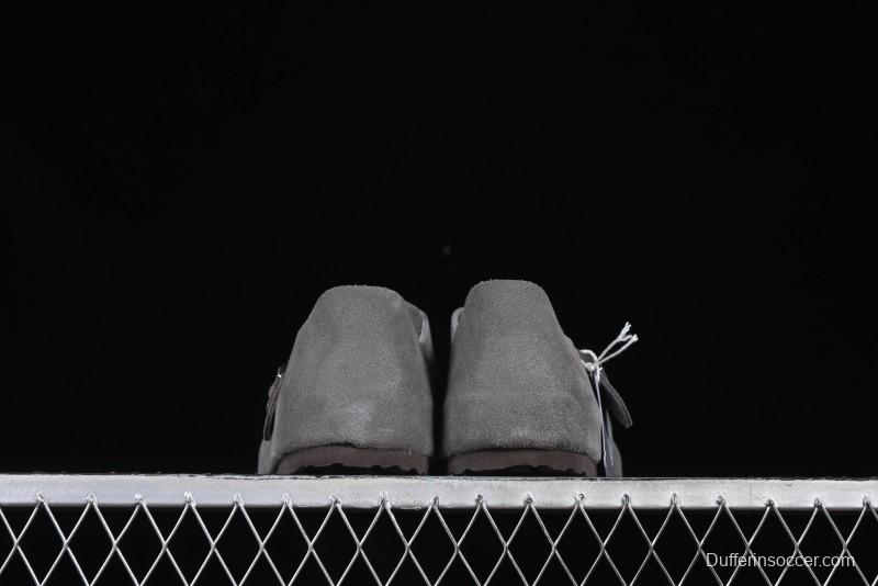 Birkenstock London BS Unisex Slip-On Comfort Shoes with Soft Suede Leather and Lambswool Insole - BS