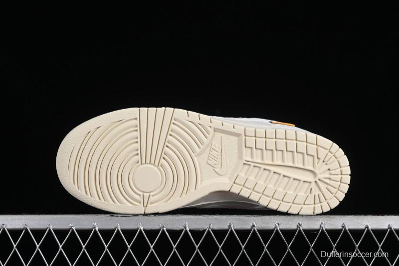 Nike SB Dunk Low Gucci Collaboration - Silver White Pattern Anniversary High-End Custom Low-Top Casual Sneakers BB9676-312