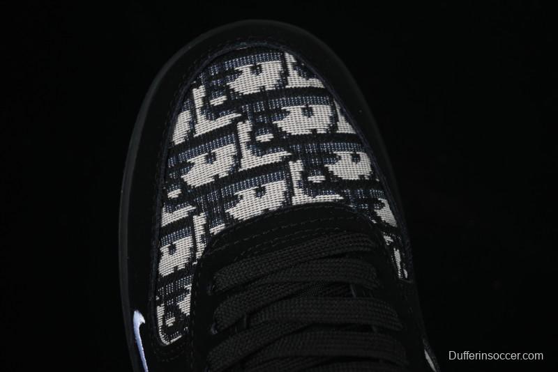 Nike Air Force 1 '07 Low Dior Collaboration Black Gum Knit Casual Sneakers - KK1988-058