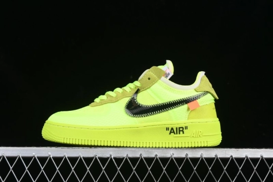 Nike Off White x Air Force 1 Low OW Collaboration Transparent Yellow Sneakers - AO4606-700
