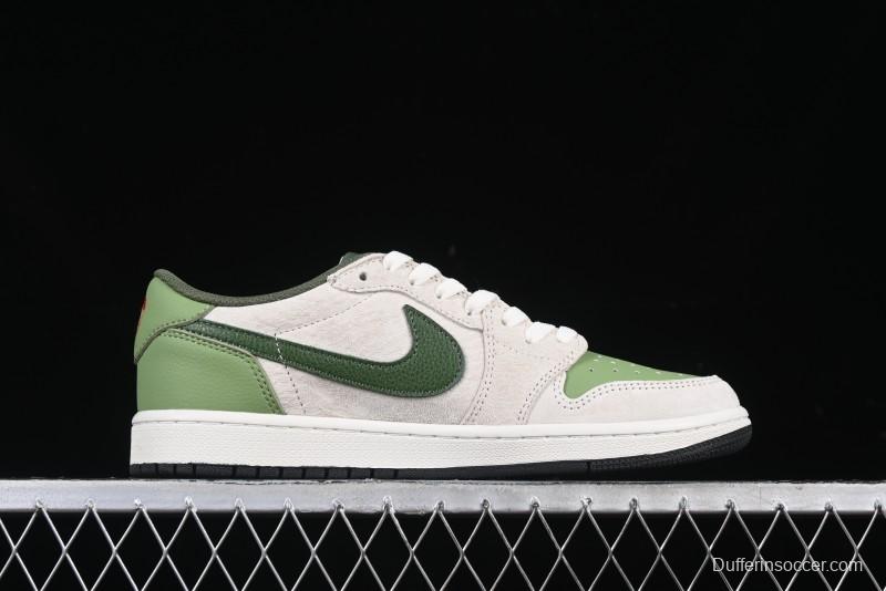 Nike Travis Scott x Fragment Design x Air Jordan 1 Low OG SP AJ1 Snake Year Limited Edition Low-Top Casual Sneakers - DM7866-075