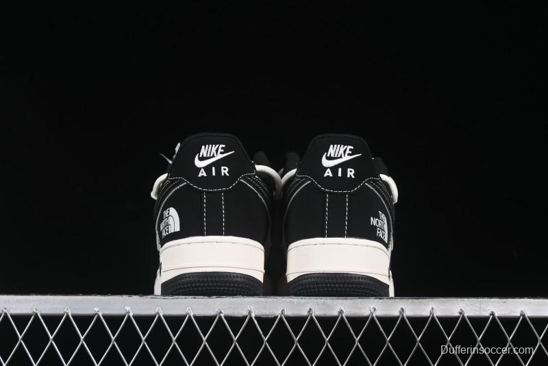 Nike Air Force 1 '07 Low The North Face Collaboration Suede Black Drawstring Casual Sneakers - SJ1198-101