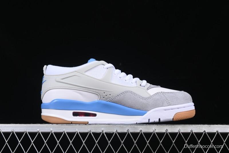 Nike Air Jordan 4 Remastered Retro Sneakers in White Blue - FQ7939-104