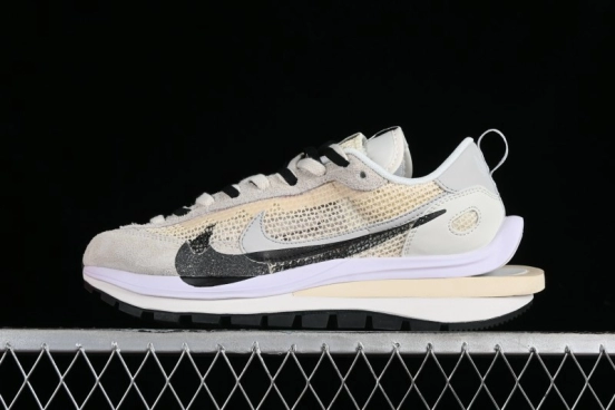 Nike Sacai VaporWaffle 3.0 Deconstructed Sneakers with Overlapping Swoosh and Dual Tongue - CV1363-101