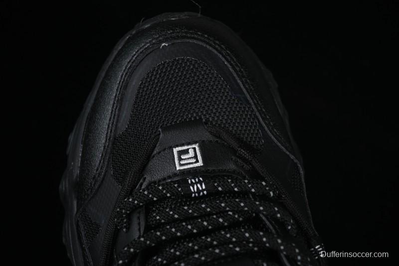 Fila Fusion Retro Mars Running Shoes with Lace-Up Design and Cushioned Sole - F12W422103FBK