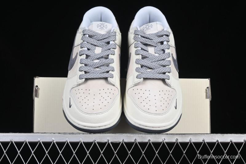 Nike SB Dunk Low Chrome Hearts Collaboration Cross Print Grey Swoosh Anniversary Custom Low-Top Casual Sneakers - DJ2024-064