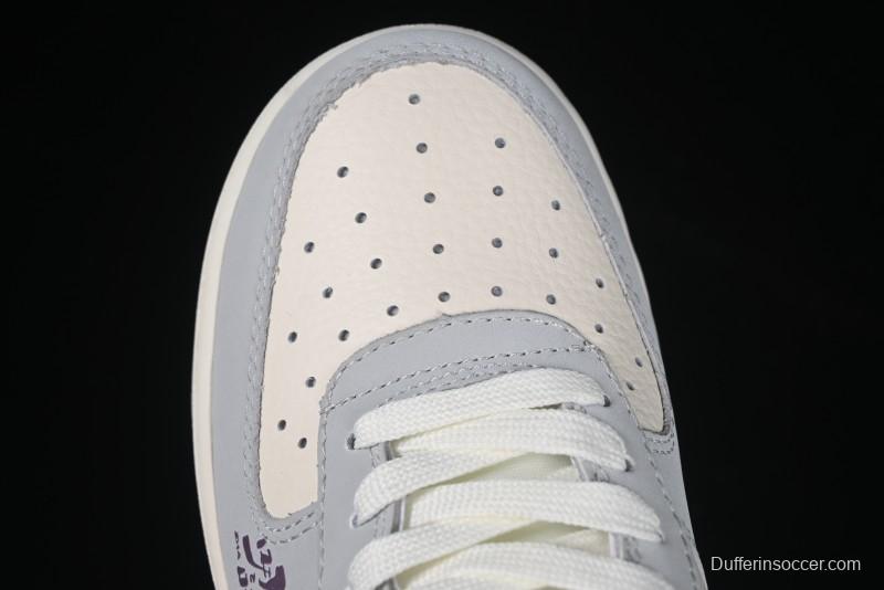 Nike Air Force 1 '07 Low Nezha Collaboration Grey Red Swoosh Casual Sneakers - DF0188-046