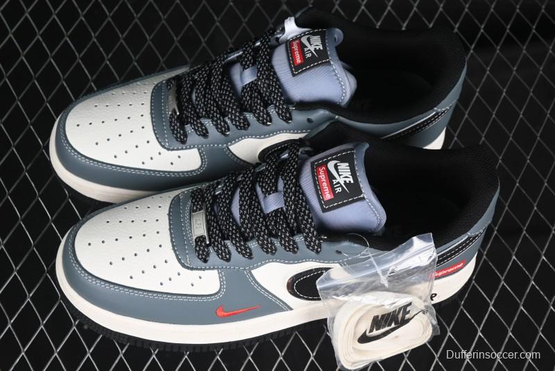 Nike Air Force 1 '07 Low Supreme Collaboration Sneakers in Blue Grey - XZ6188-385