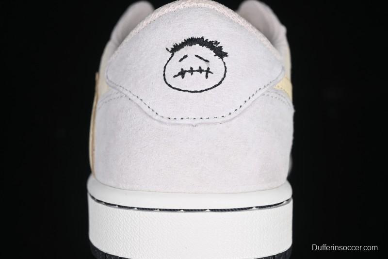 Nike Travis Scott x Air Jordan 1 Low OG AJ1 Reverse Swoosh Collaboration Sneakers - DM7866-812