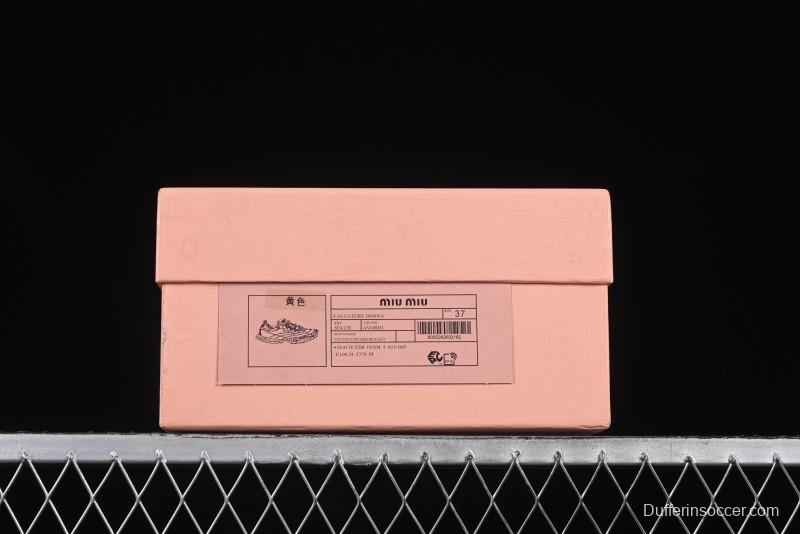 Miu Miu Suede Round Toe Lace-Up Women's Low-Top Casual Shoes - 99D4