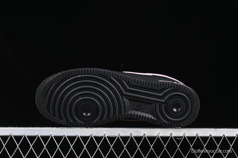 Nike Air Force 1 '07 Low Casual Sneakers with Black & Pink Double Swoosh - CW2288-028