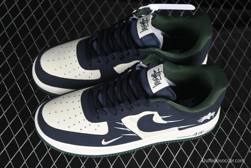 Nike Air Force 1 '07 Low Stussy Collaboration Explosive Blue Low-Top Casual Sneakers - KK1988-040