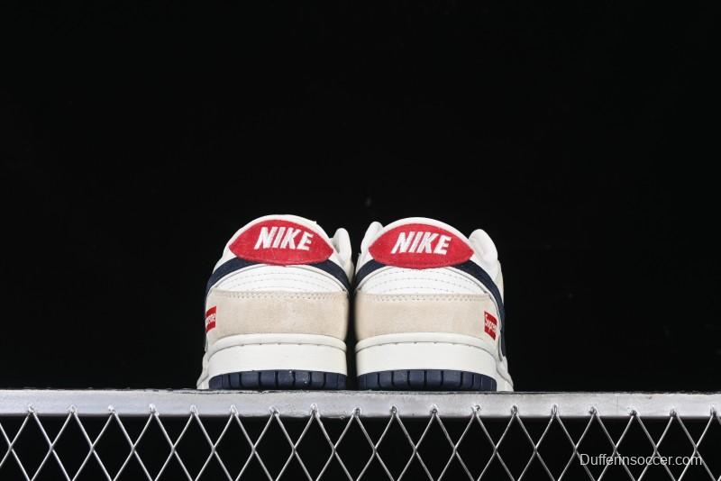 Nike SB Dunk Low Supreme Collaboration - Cream Coffee Anniversary High-End Custom Low-Top Casual Skate Shoes - AG3702-850