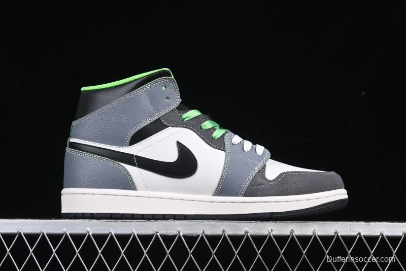 Nike Air Jordan 1 Mid Basketball Shoes in White Grey Brown Casa 93 Colorway - HQ3829-001