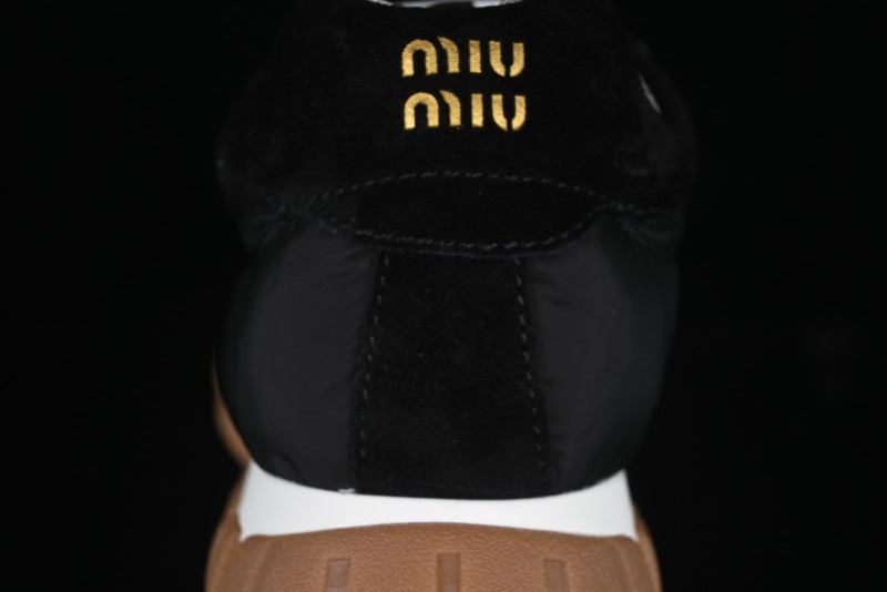 Miu Miu Suede Round Toe Lace-Up Women's Low-Top Casual Shoes - 99D4