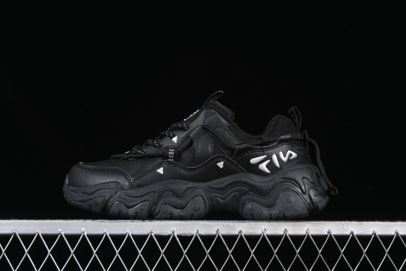 Fila Fusion Retro Mars Running Shoes with Lace-Up Design and Cushioned Sole - F12W422103FBK