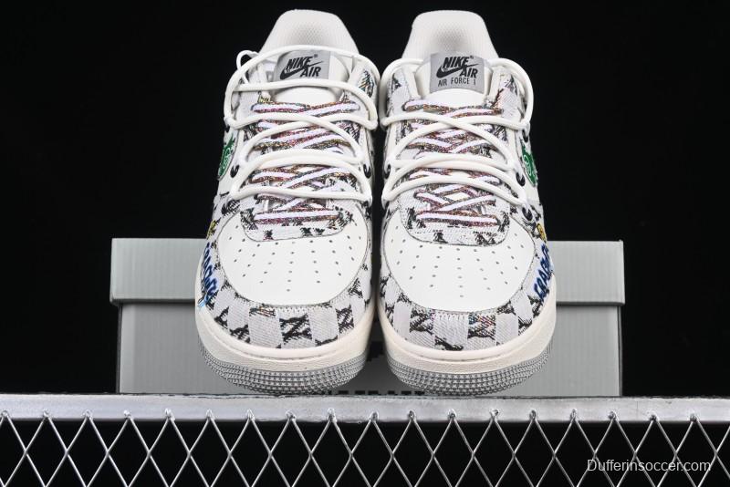 Nike Air Force 1'07 Low Hip Hop MLB Casual Lace-Up Sneakers - BD0077-333