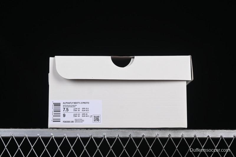 Nike Zoom Vaporfly Next 3% Prototype Super Marathon Running Shoes with Dual Air Zoom and ZoomX Foam - FD8356-100