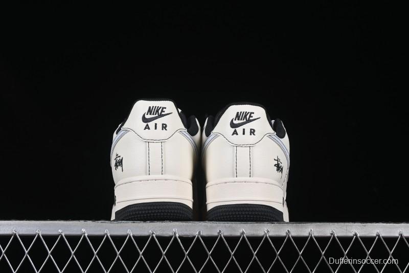 Nike Air Force 1 '07 Low Stussy Collaboration Embroidered Mini Swoosh Casual Sneakers - XZ6188-630