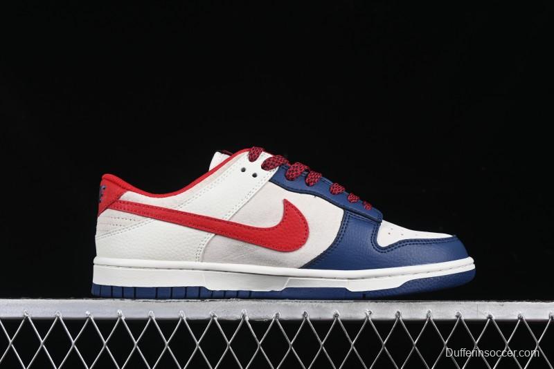 Nike SB Dunk Low Edison Chen Collaboration Blue Red Swoosh Anniversary Custom Low-Top Casual Skate Shoes - DJ2024-099