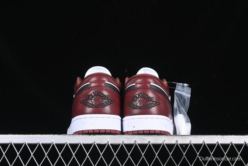 Nike Air Jordan 1 Low AJ1 Retro Lifestyle Sneakers in White and University Red - HF3148-102