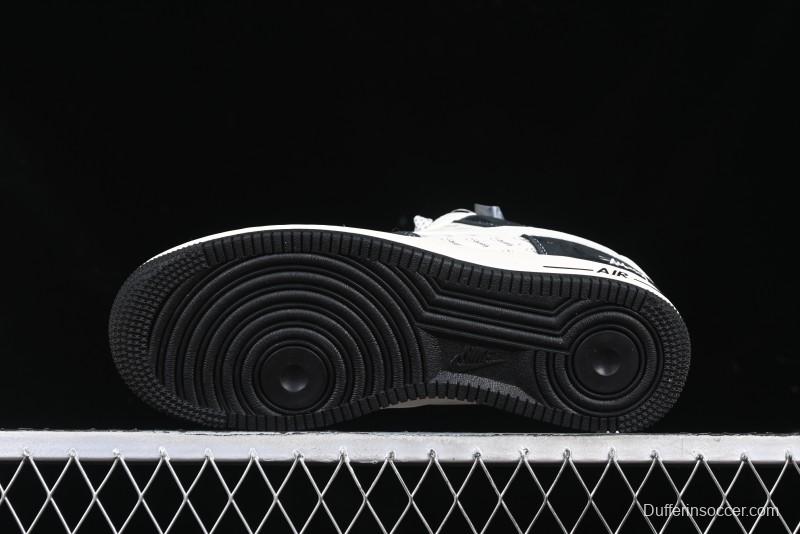 Nike Air Force 1 '07 Low Stussy Collaboration - Black White Casual Sneakers - XZ6188-671