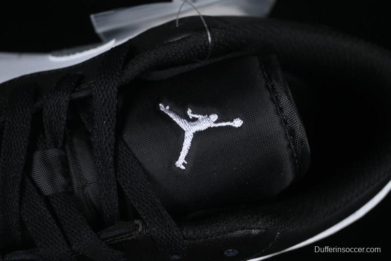 Nike Air Jordan 1 Low AJ1 Basketball Shoes in Black White Silver - 553558-131