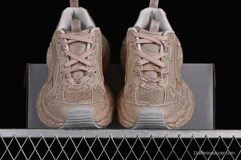 Balenciaga Phantom Sneaker Champagne Gold Full Diamond Trend Running Shoes - W3XL59645