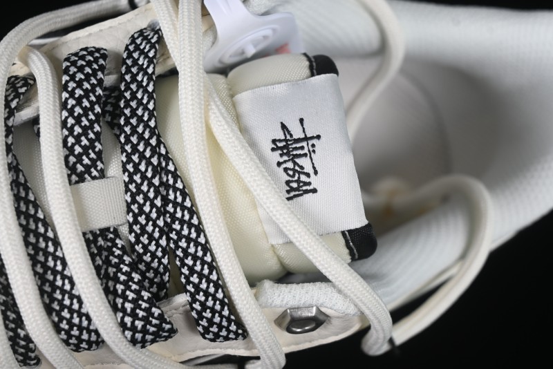 Nike Air Force 1 '07 Low Stussy Collaboration Beige Black Drawstring Casual Sneakers - SJ1198-109