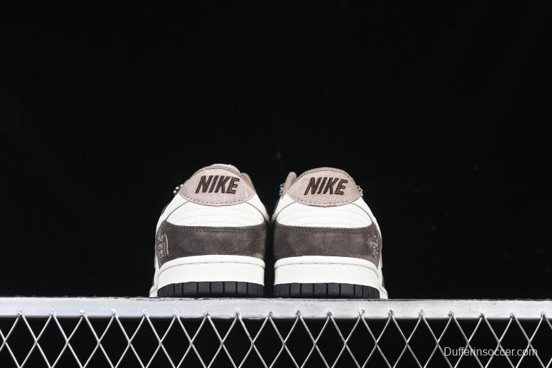 Nike SB Dunk Low The North Face Collaboration Black Brown Anniversary High-End Custom Low-Top Casual Skate Shoes - DJ2024-058