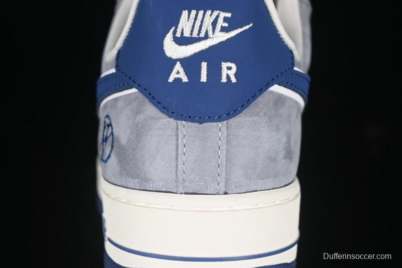 Nike Air Force 1 '07 Low Volon Bear Collaboration Blue Swoosh Casual Sneakers - KK1988-045