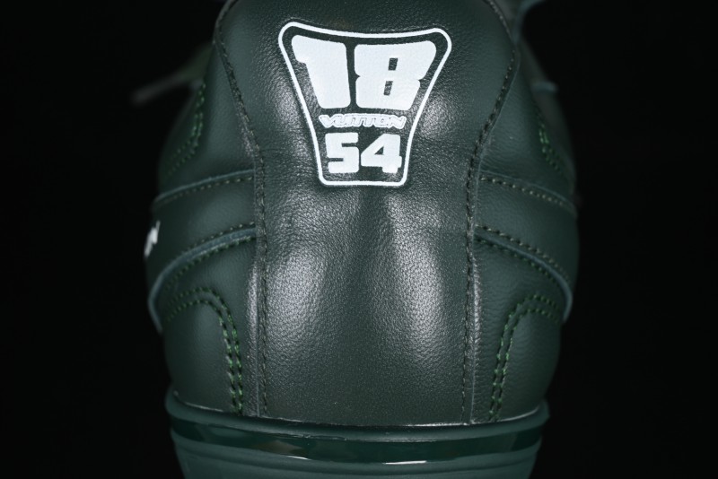 Louis Vuitton Footprint Soccer 2025 Spring Summer Collection Round Toe Lace-Up Low Top Lifestyle Casual Shoes - D.GREEN