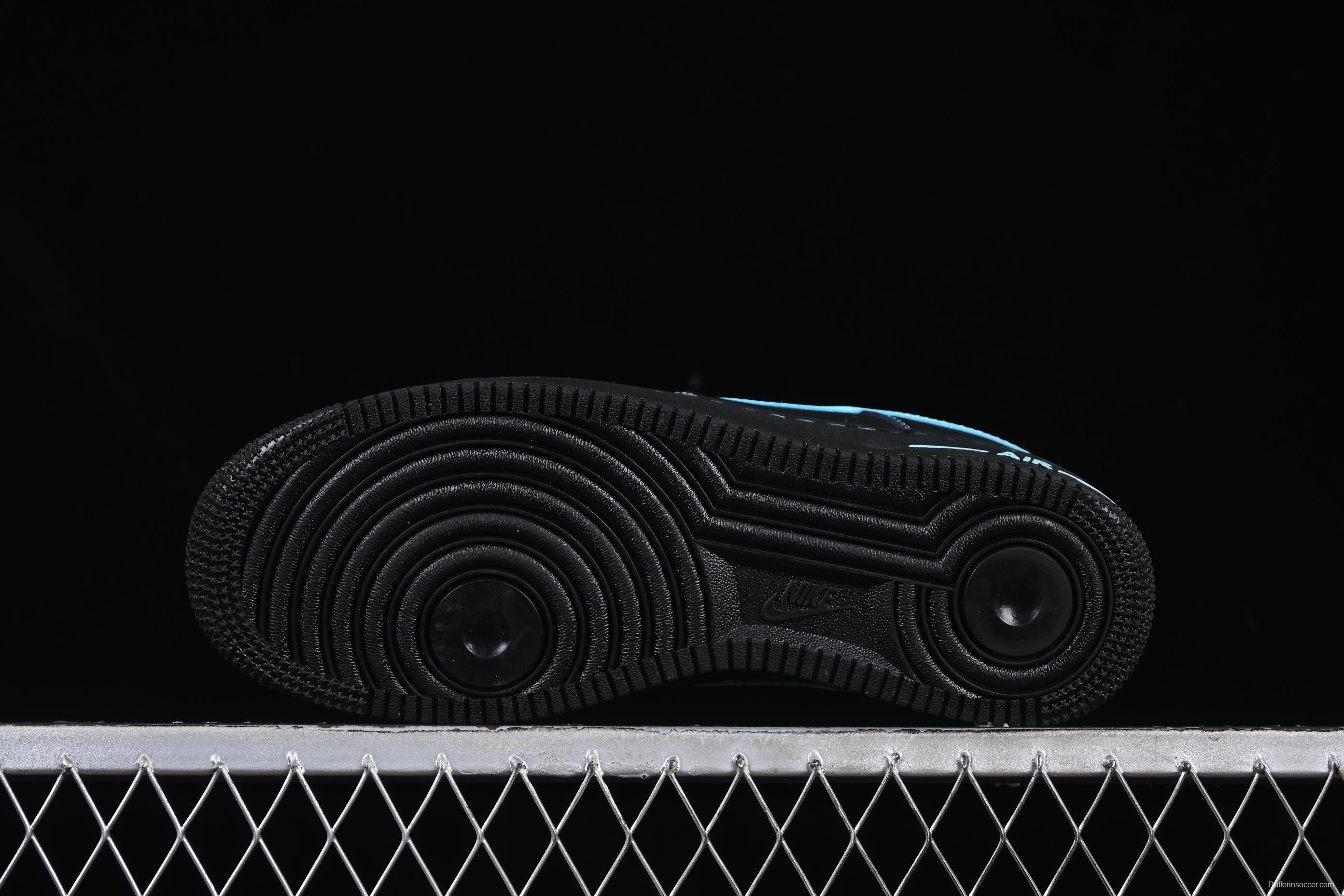 Nike Air Force 1 Low "Tiffany Blue" – Black & Aqua Classic