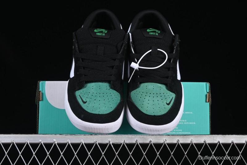 Nike SB Force 58 Low - Emerald Green, Black & White Skateboarding Shoes