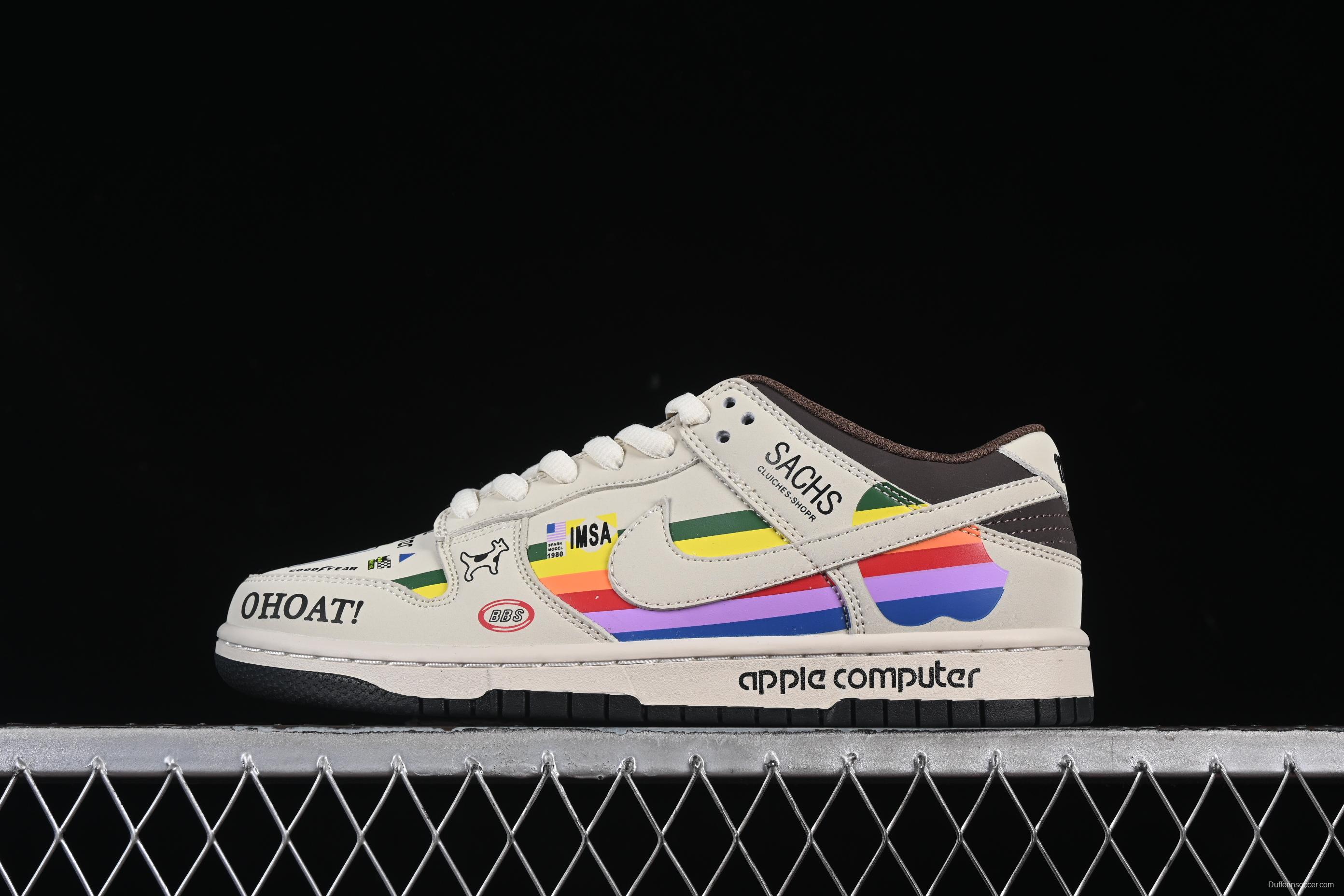 Limited Edition Custom Nike Dunk Low "Apple Retro Tech" - Vintage-Inspired Design