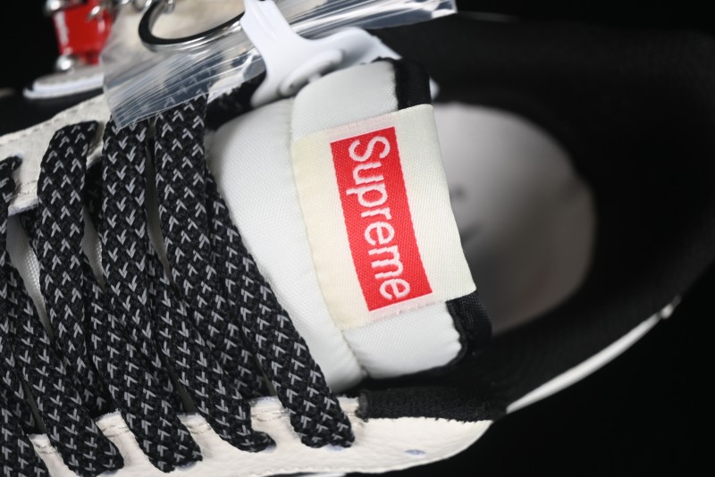 Nike Air Force 1 '07 Low Supreme Collaboration Beige Black Spliced Casual Sneakers with Strap - HH7518-056